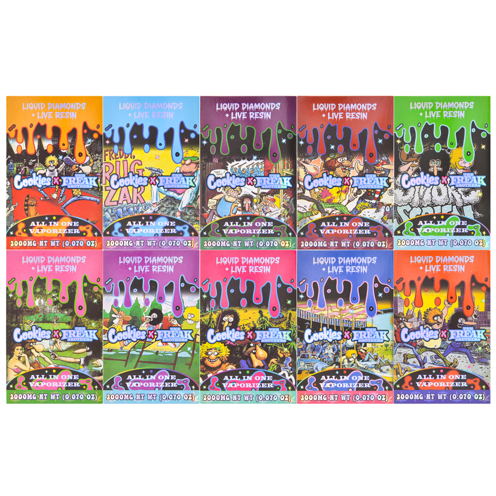 USA Cookies & the Freak Brothers 1g+1g Dual Chamber LED Empty Disposable Vape