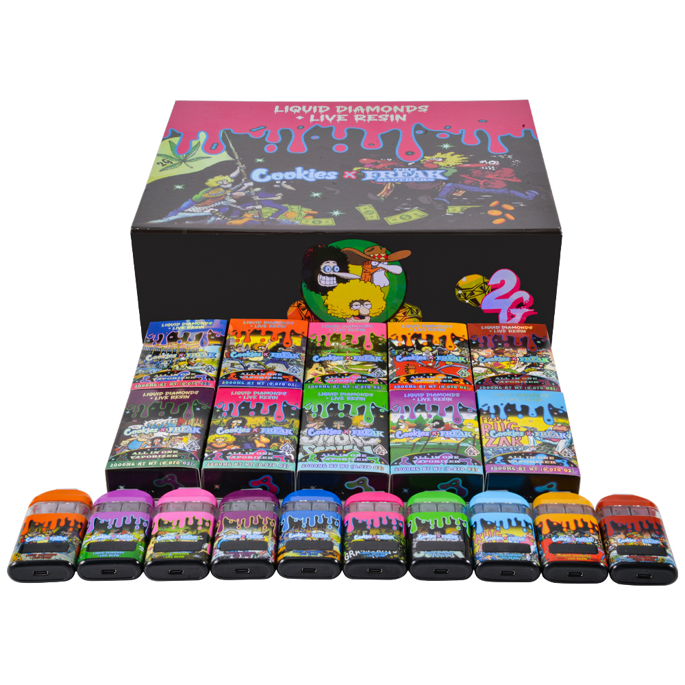 USA Cookies & the Freak Brothers 1g+1g Dual Chamber LED Empty Disposable Vape