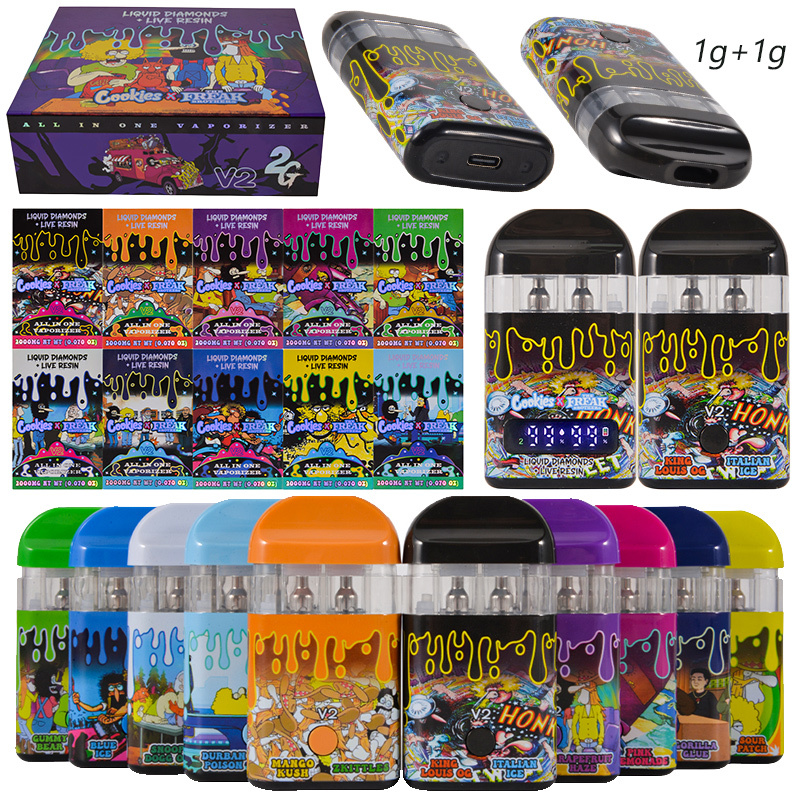 Cookies The Freak Brothers V2 1g+1g Dual Chamber 2g LED Empty Disposable Vape