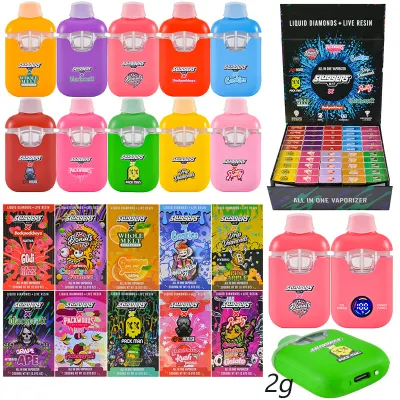 USA Sluggers 1g+1g Dual Chamber 2g LED Disposable Vape Wholesale Empty Live Resin+Liquid Diamonds 01