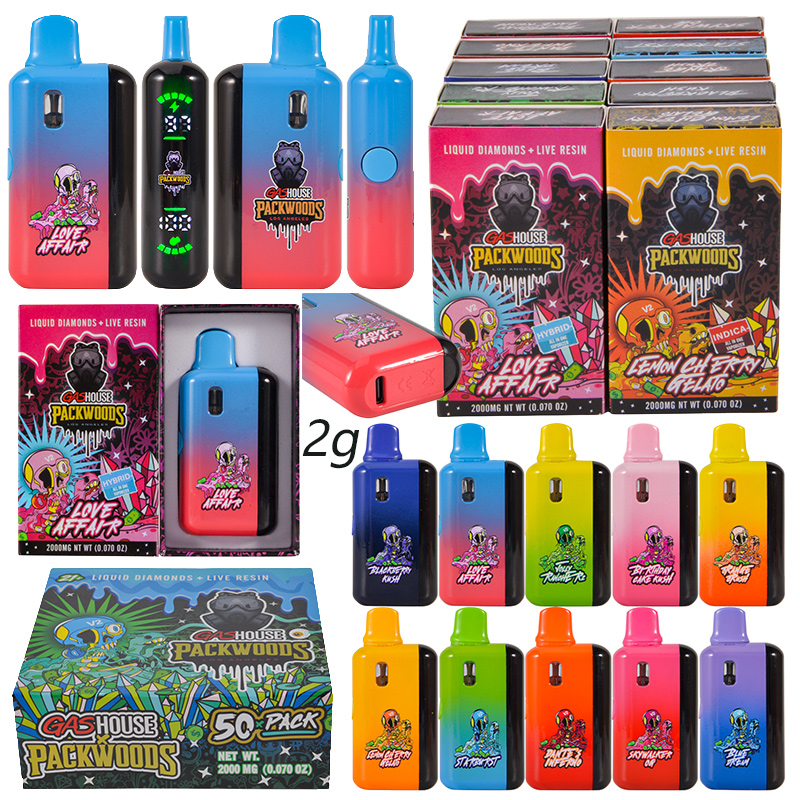 USA Gas House X Packwoods V2 2g Empty LED Disposable Vape