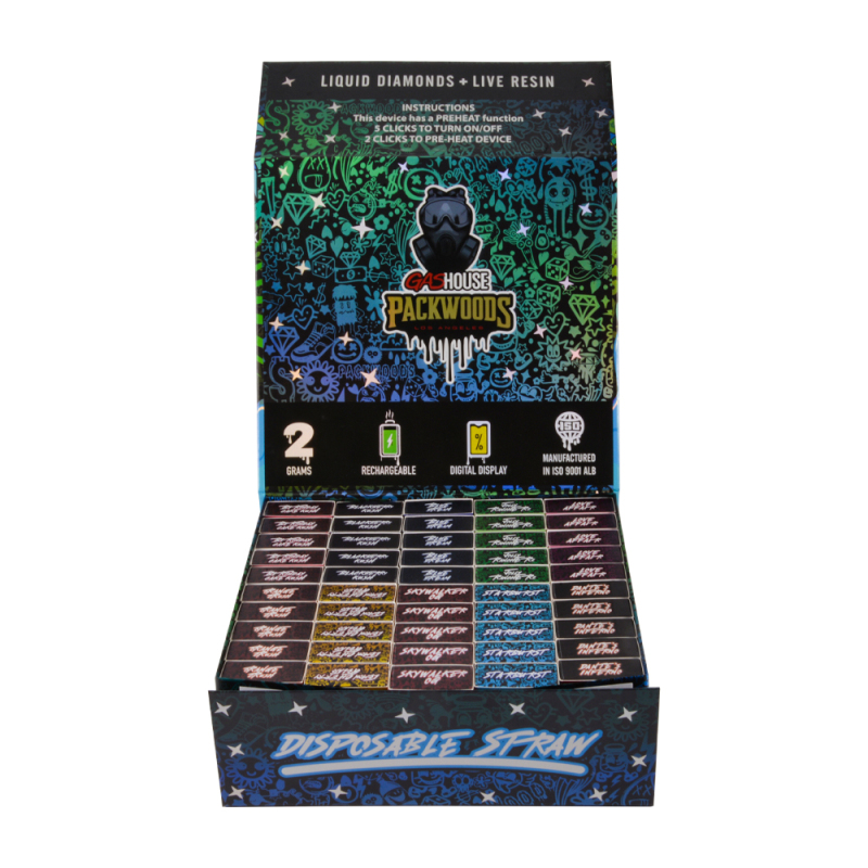 USA Gas House X Packwoods V2 2g Empty LED Disposable Vape
