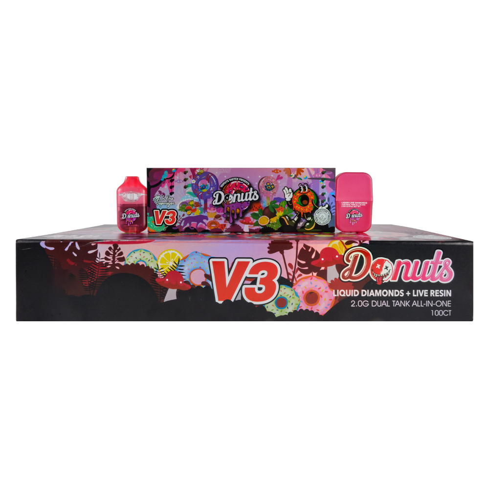 Donuts Switch V3 LED Dual Chamber 1g+1g Empty 2g Disposable Vape