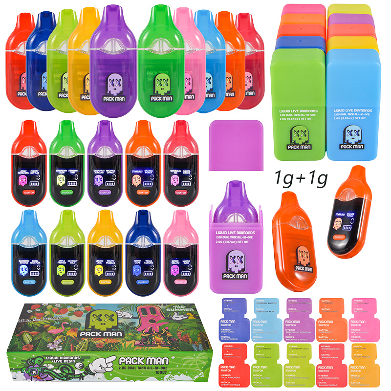 USA Packman Switch LED Empty 2g Dual Chamber 1g+1g Disposable Vape