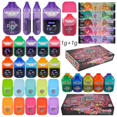 USA Donuts V3 Switch Empty 2g Dual Chamber 1g+1g LED Disposable Vape 01
