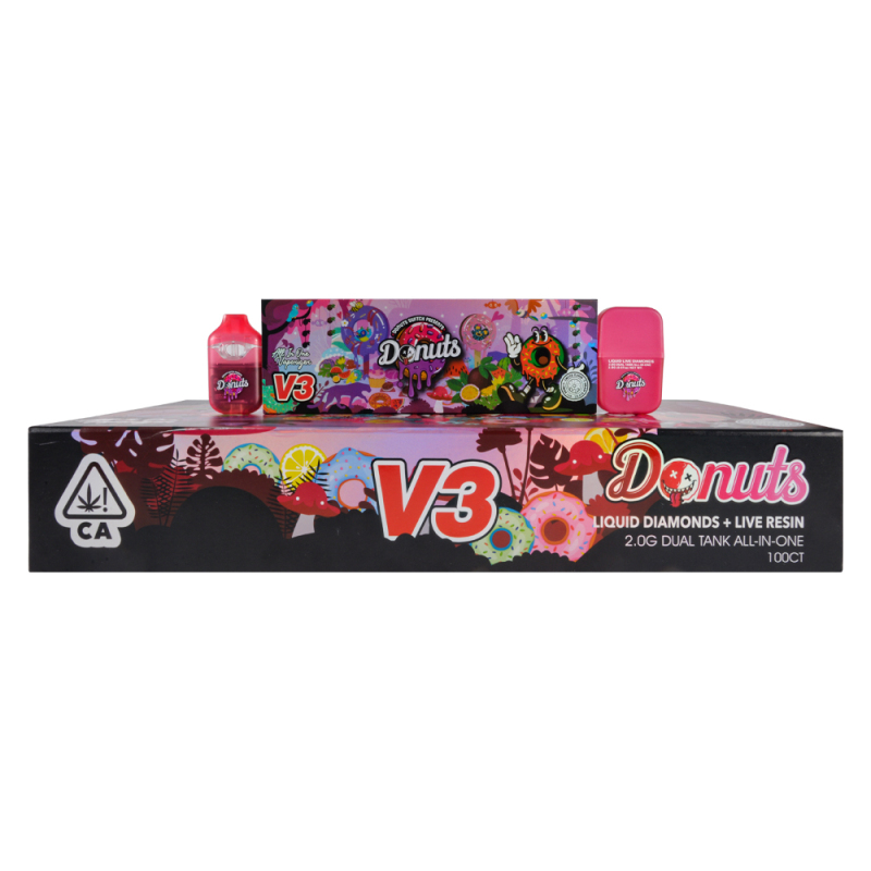 USA Donuts V3 Switch Empty 2g Dual Chamber 1g+1g LED Disposable Vape