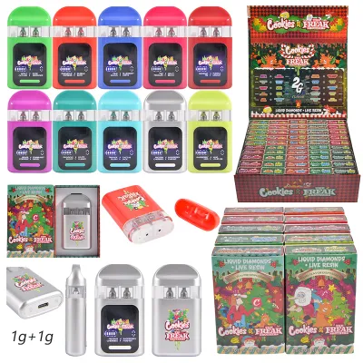 USA Christmas Cookies Freak Brothers LED Vape Empty 2g Dual Chamber 1g+1g Disposable 01