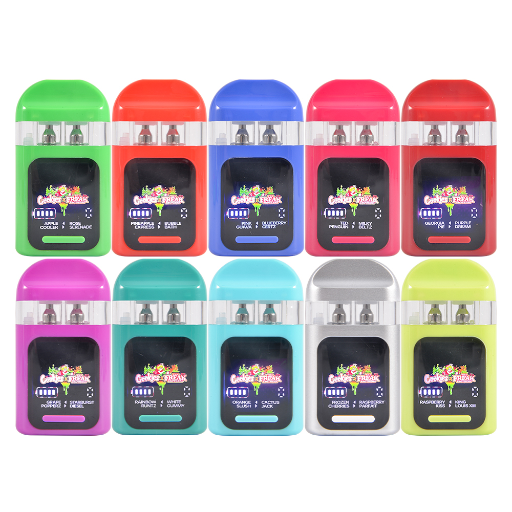 USA Christmas Cookies Freak Brothers LED Vape Empty 2g Dual Chamber 1g+1g Disposable