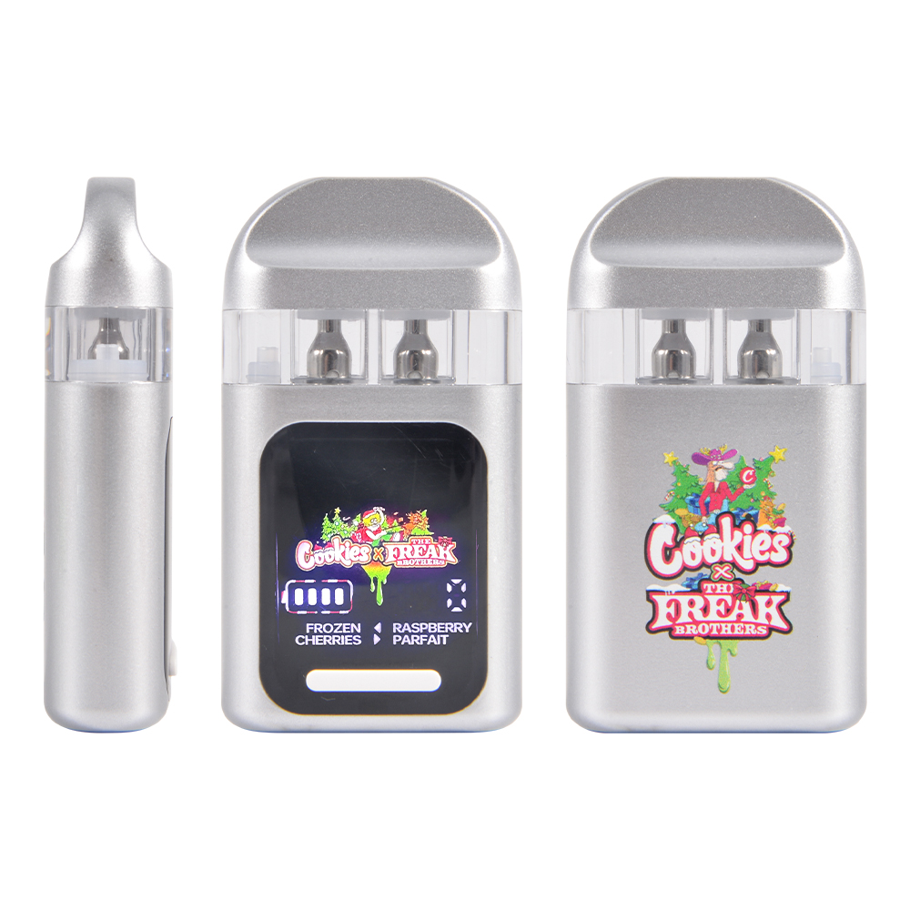 USA Christmas Cookies Freak Brothers LED Vape Empty 2g Dual Chamber 1g+1g Disposable