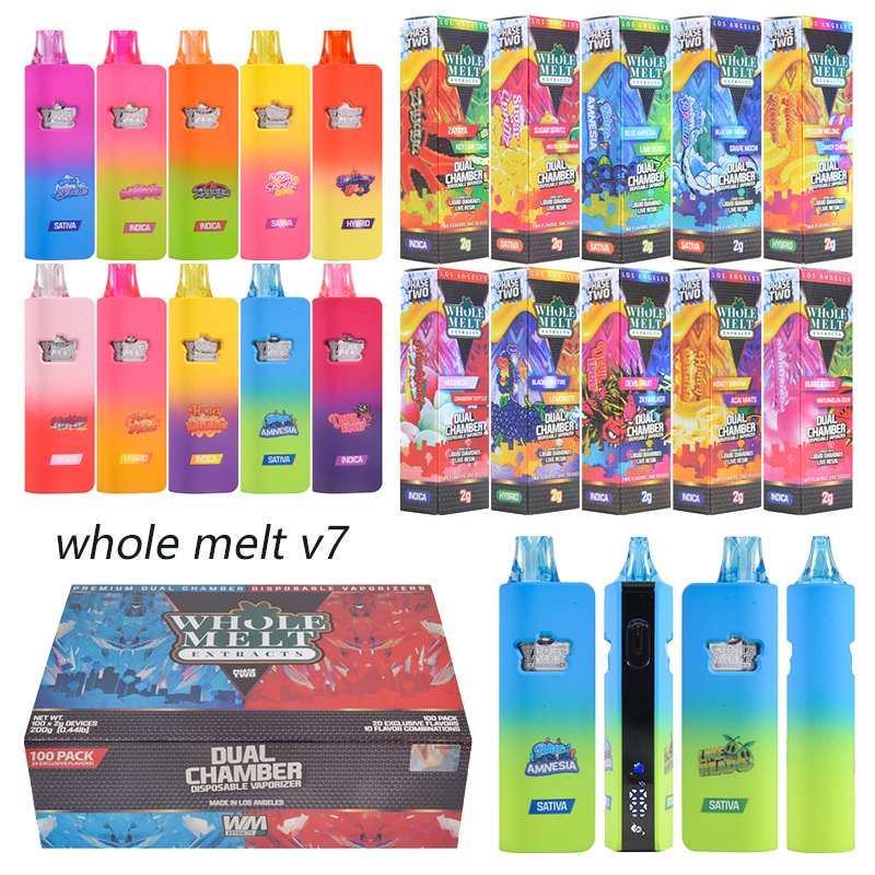 Whole Melt V7 LED Dual Chamber 1g+1g Empty 2g Disposable Vape