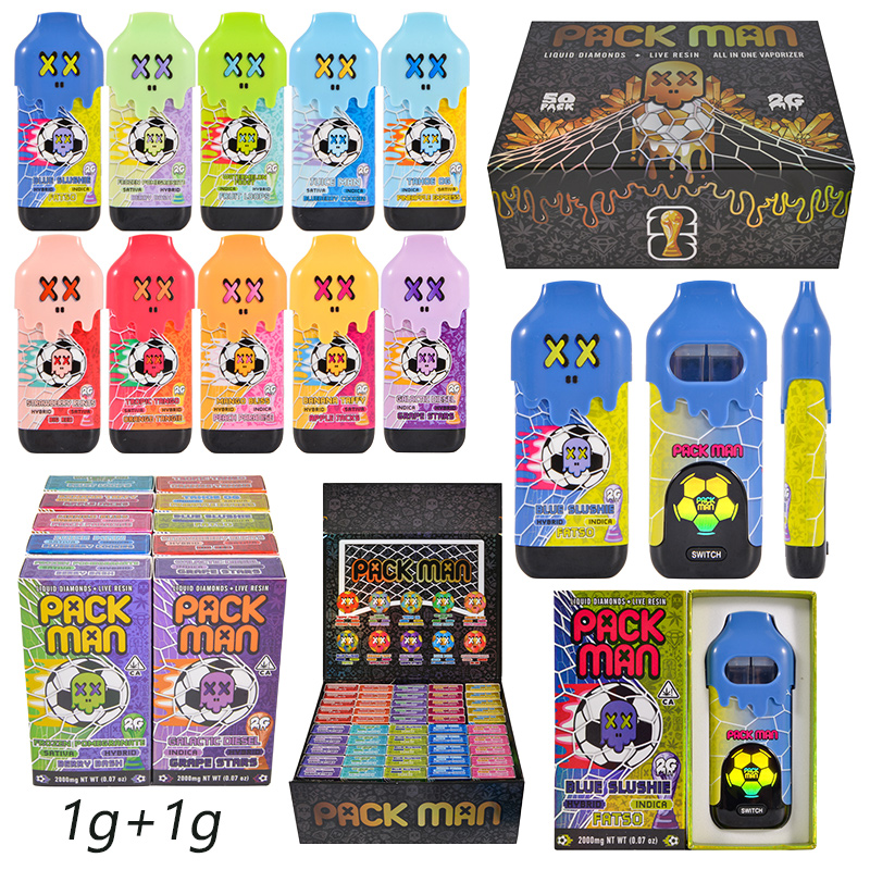 Packman V7 World Cup Disposable Vape Dual 1g+1g Empty 2g LED