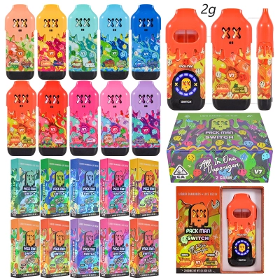 Packman V7 Disposable Vape Empty 2g LED Dual Chamber 1g+1g 01