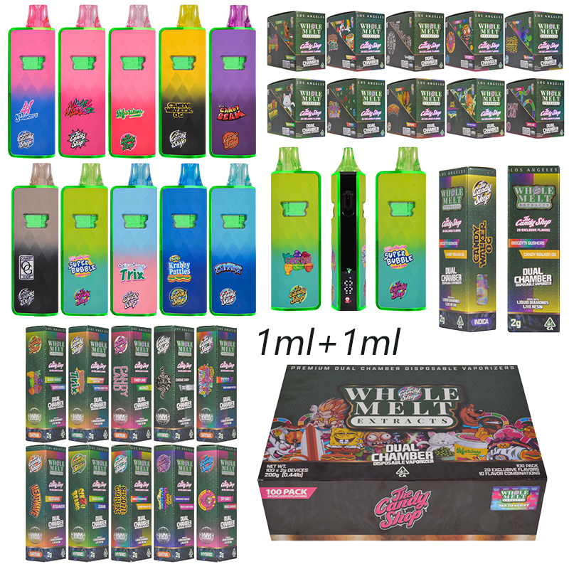 Whole Melt X The Candy Shop Disposable Vape Empty 2g Dual Chamber 1g+1g LED Screen