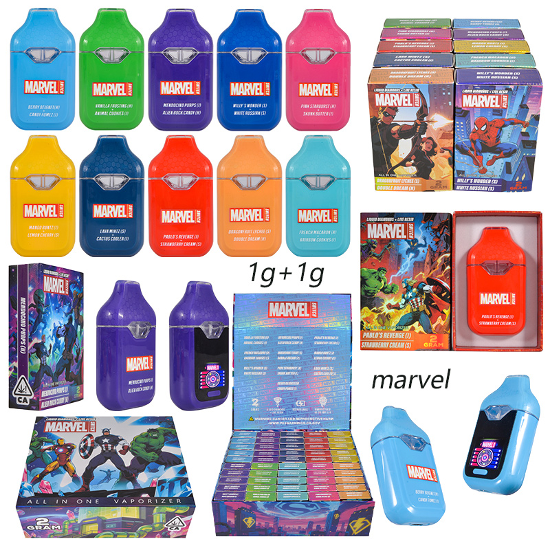 Marvel Disposable Vape Empty 2g Dual Chamber 1g+1g LED Screen