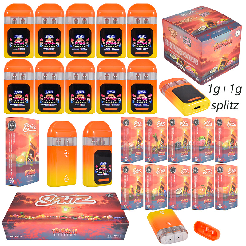 Splitz Disposable Vape Empty 1g+1g Dual Tank 2g LED Pen