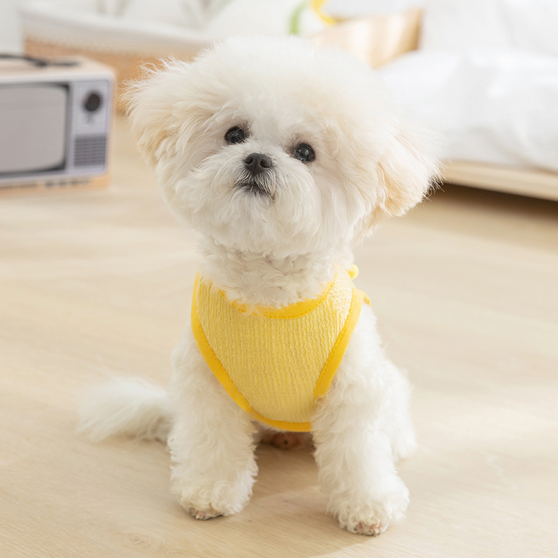 Cute Cartoon Traction Vest Cat Thin Pet Dog Clothes