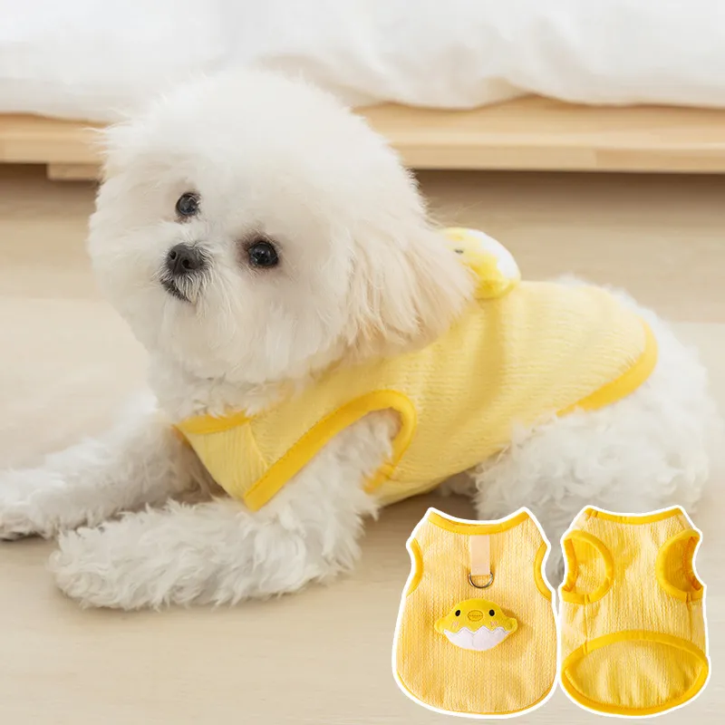 Cute Cartoon Traction Vest Cat Thin Pet Dog Clothes