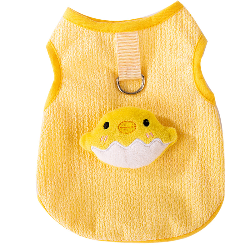 Cute Cartoon Traction Vest Cat Thin Pet Dog Clothes