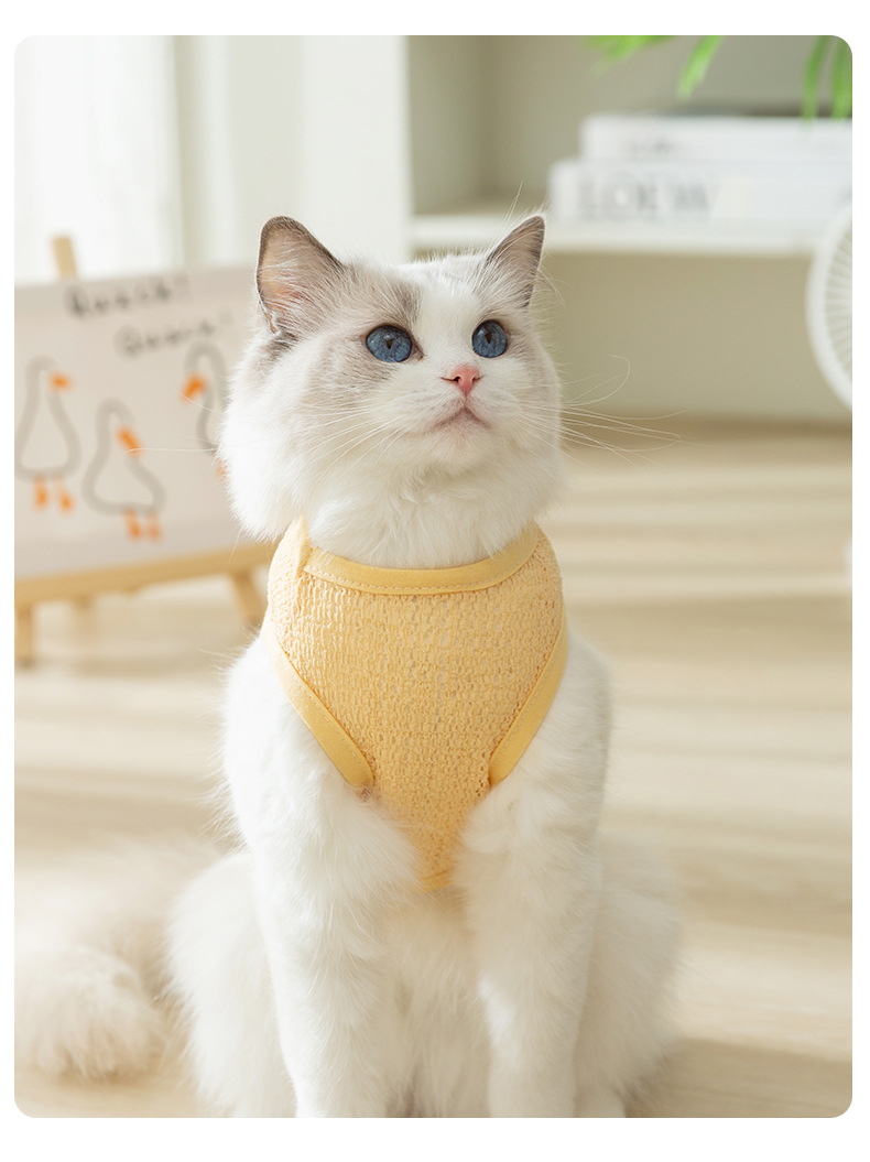  Hollow Breathable Bear Patch Traction Vest Pet Clothes