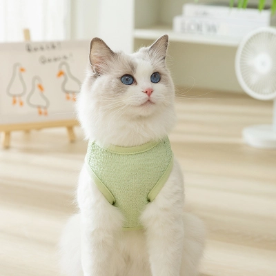  Hollow Breathable Bear Patch Traction Vest Pet Clothes 02