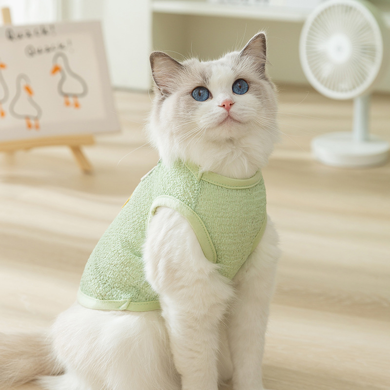  Hollow Breathable Bear Patch Traction Vest Pet Clothes