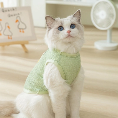  Hollow Breathable Bear Patch Traction Vest Pet Clothes 01