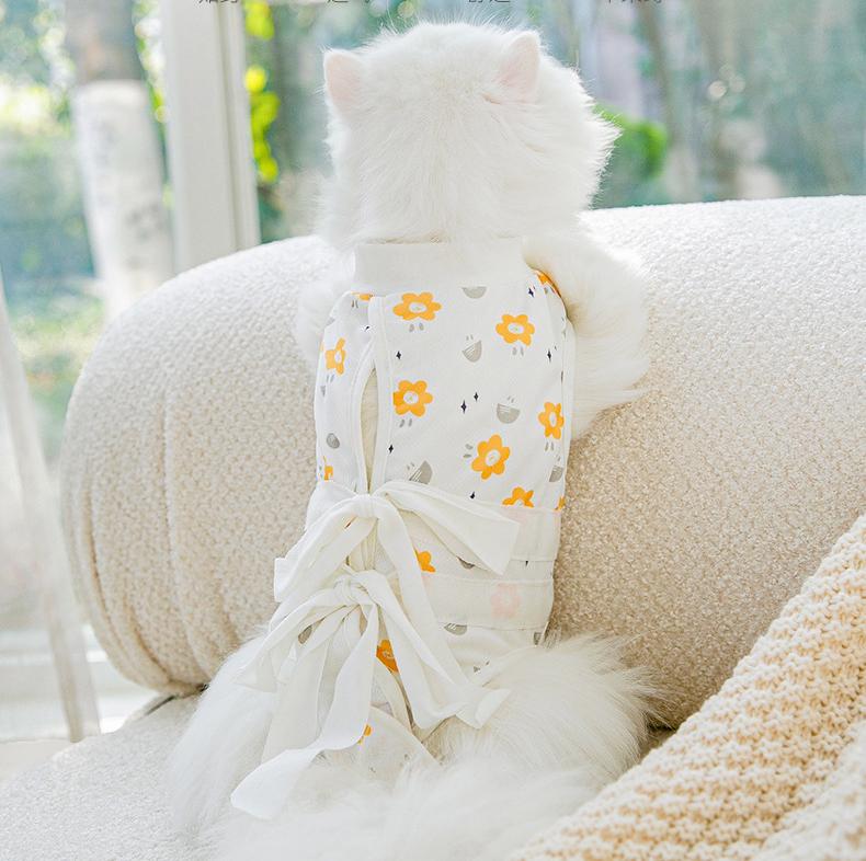 Cat Sterilization Clothes Full Print Ribbon Anti-Licking Pet Clothes