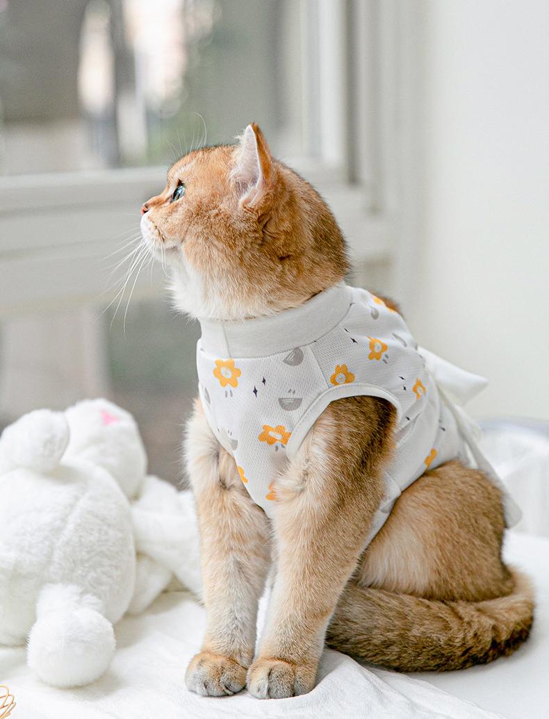 Cat Sterilization Clothes Full Print Ribbon Anti-Licking Pet Clothes