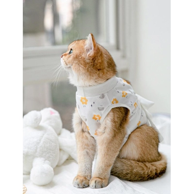 Cat Sterilization Clothes Full Print Ribbon Anti-Licking Pet Clothes 02
