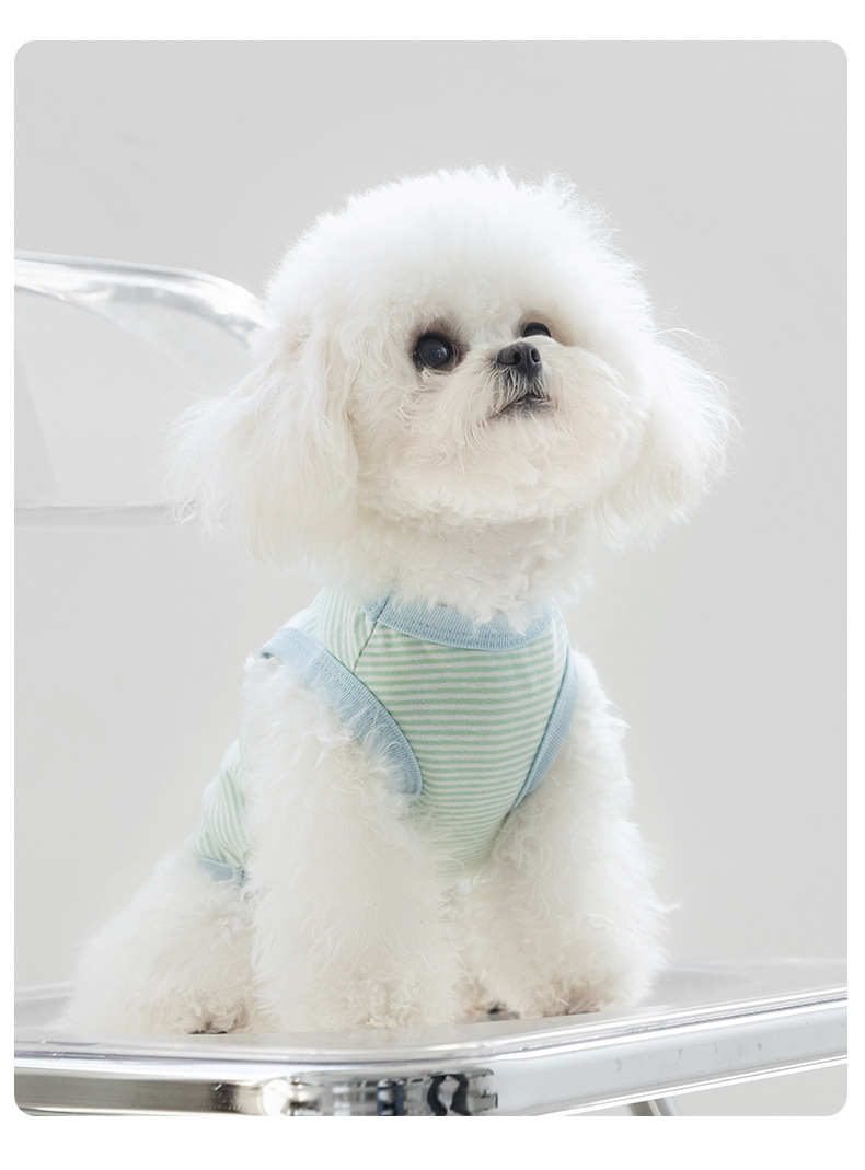 Cotton Yarn Dyed Striped Vest Pet Clothes