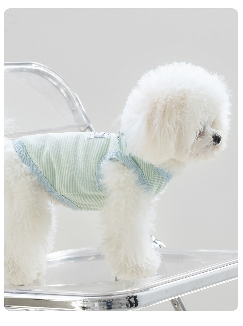 Cotton Yarn Dyed Striped Vest Pet Clothes