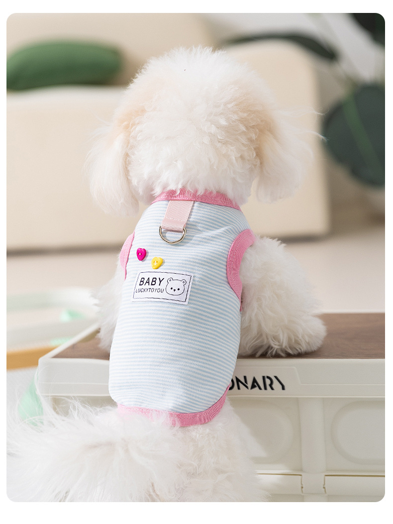 Cotton Yarn Dyed Striped Vest Pet Clothes