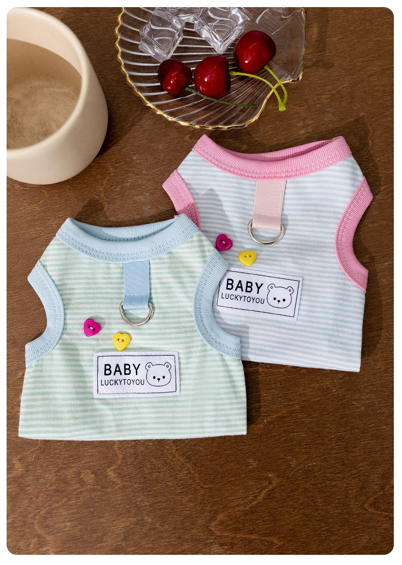 Cotton Yarn Dyed Striped Vest Pet Clothes