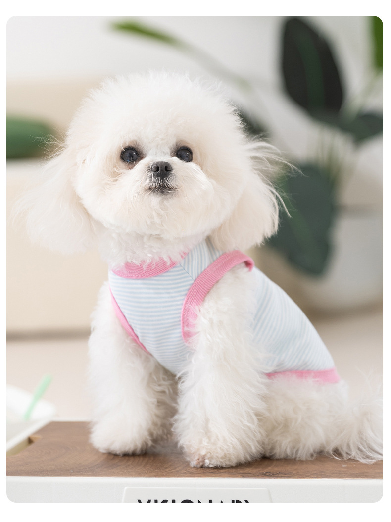 Cotton Yarn Dyed Striped Vest Pet Clothes