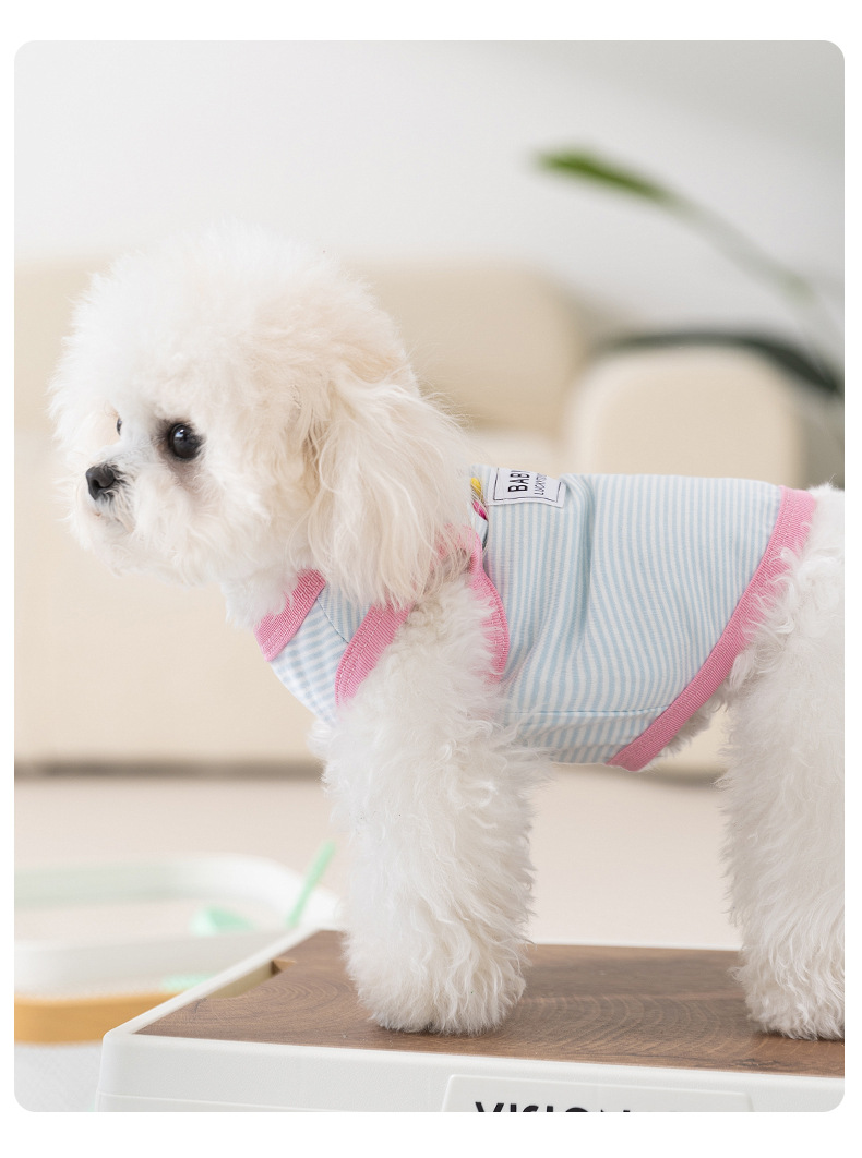 Cotton Yarn Dyed Striped Vest Pet Clothes