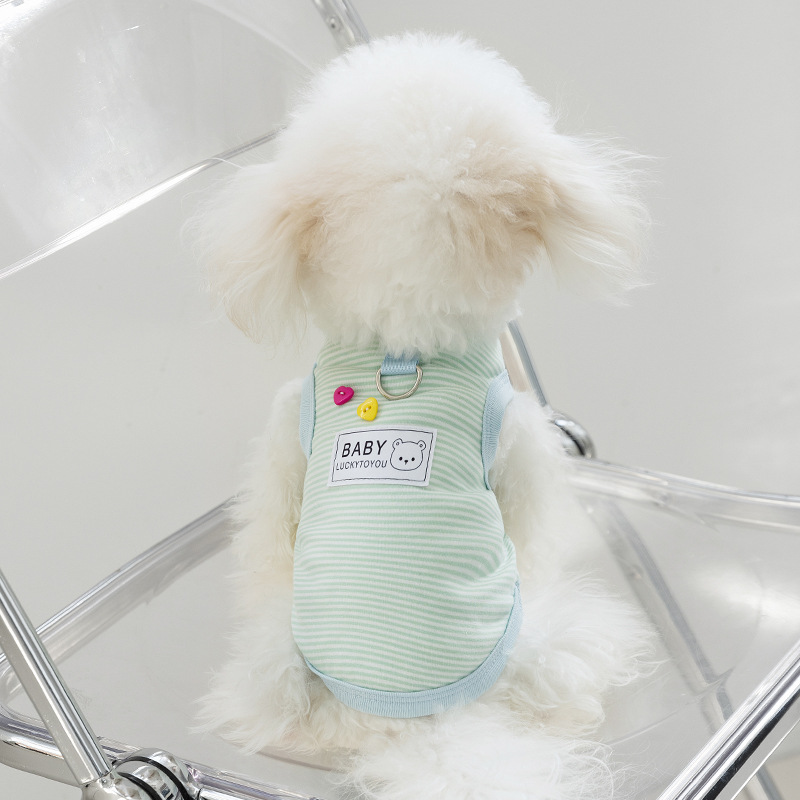 Cotton Yarn Dyed Striped Vest Pet Clothes
