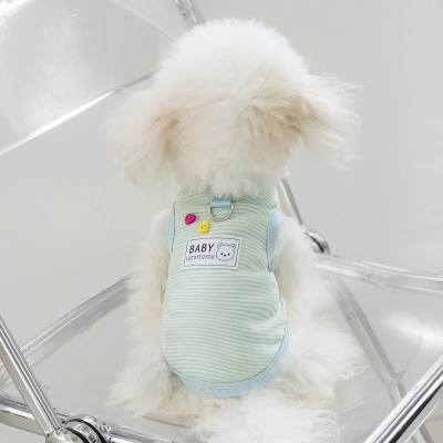 Cotton Yarn Dyed Striped Vest Pet Clothes 02