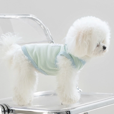 Cotton Yarn Dyed Striped Vest Pet Clothes 01