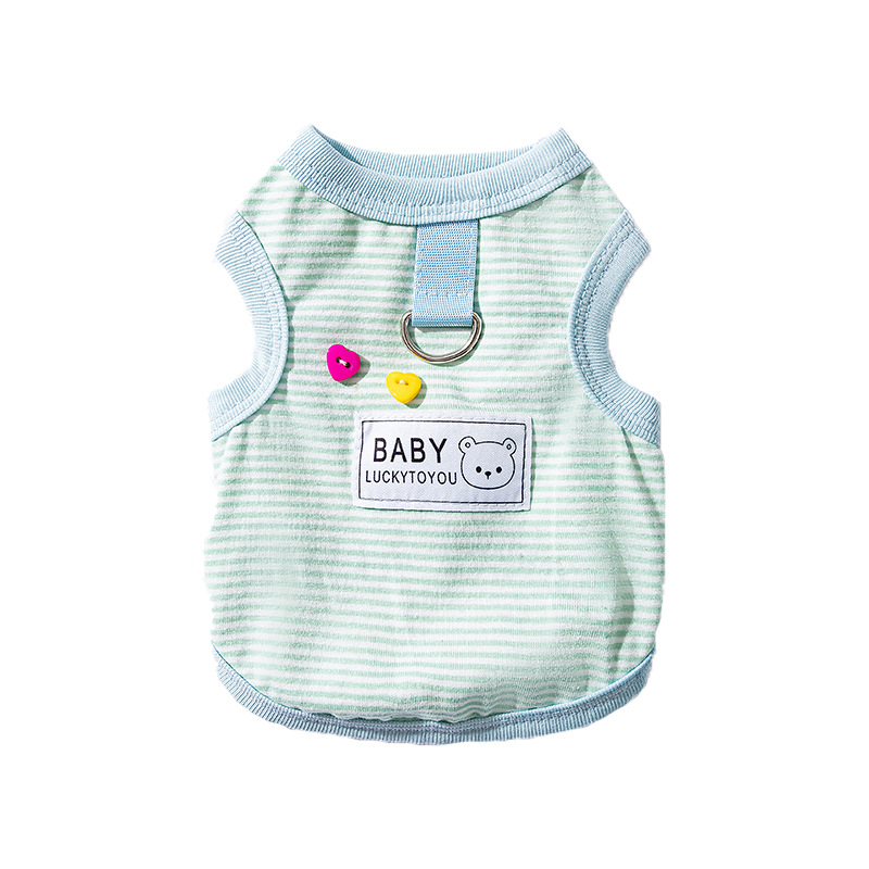 Cotton Yarn Dyed Striped Vest Pet Clothes