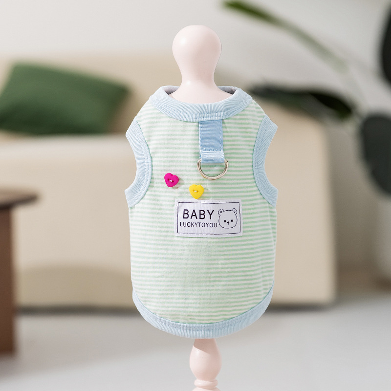 Cotton Yarn Dyed Striped Vest Pet Clothes
