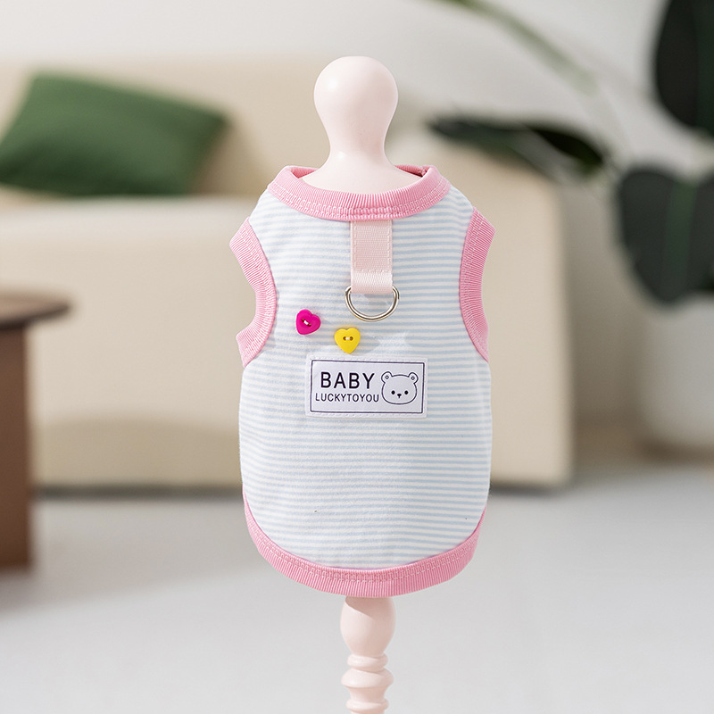 Cotton Yarn Dyed Striped Vest Pet Clothes
