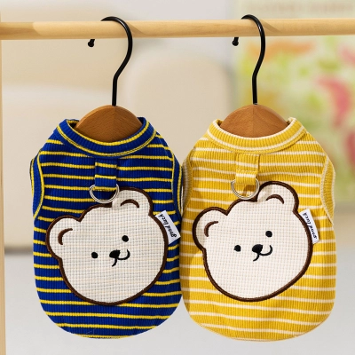 Cute Bear Striped Vest Breathable Thin Pet Clothes 01