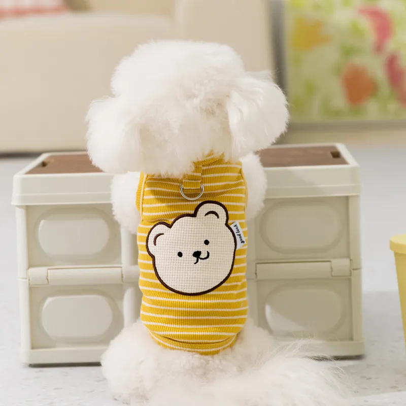 Cute Bear Striped Vest Breathable Thin Pet Clothes