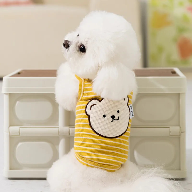 Cute Bear Striped Vest Breathable Thin Pet Clothes