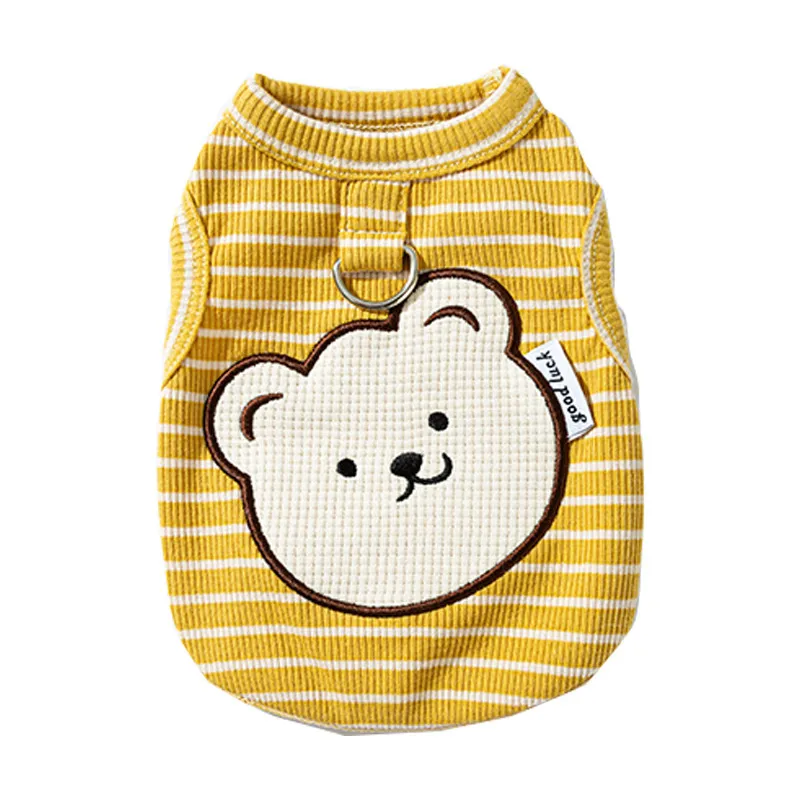 Cute Bear Striped Vest Breathable Thin Pet Clothes