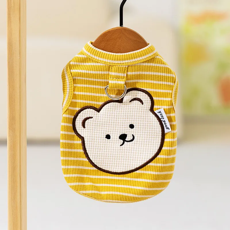 Cute Bear Striped Vest Breathable Thin Pet Clothes
