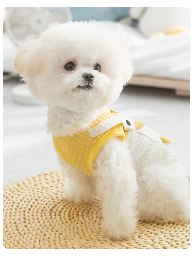 Cute Cartoon Funny Big White Goose Pocket Traction Pet Clothes