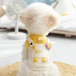Cute Cartoon Funny Big White Goose Pocket Traction Pet Clothes