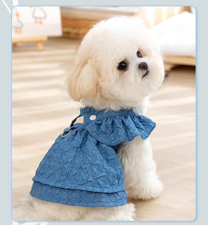Denim Dress Cat Two-Legged Suspender Skirt Pet Dog Clothes