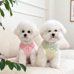 Macaron Contrast Lapel Casual T-Shirt Pet Clothes
